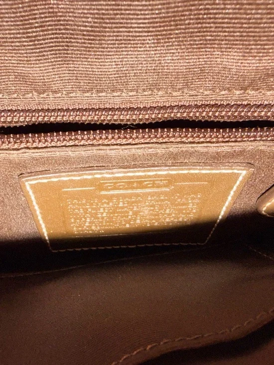Coach Brown Signature Canvas Turn-Lock Crossbody - Picture 6 of 7